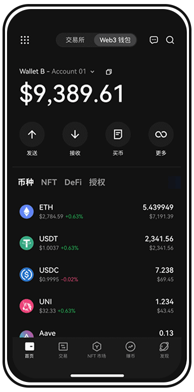 p币交易所APP页面展示